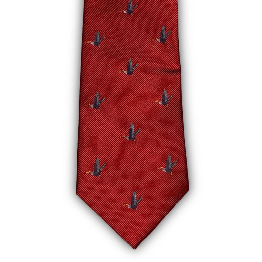 Bruno Marchesi Red Silk Mallard Duck Tie